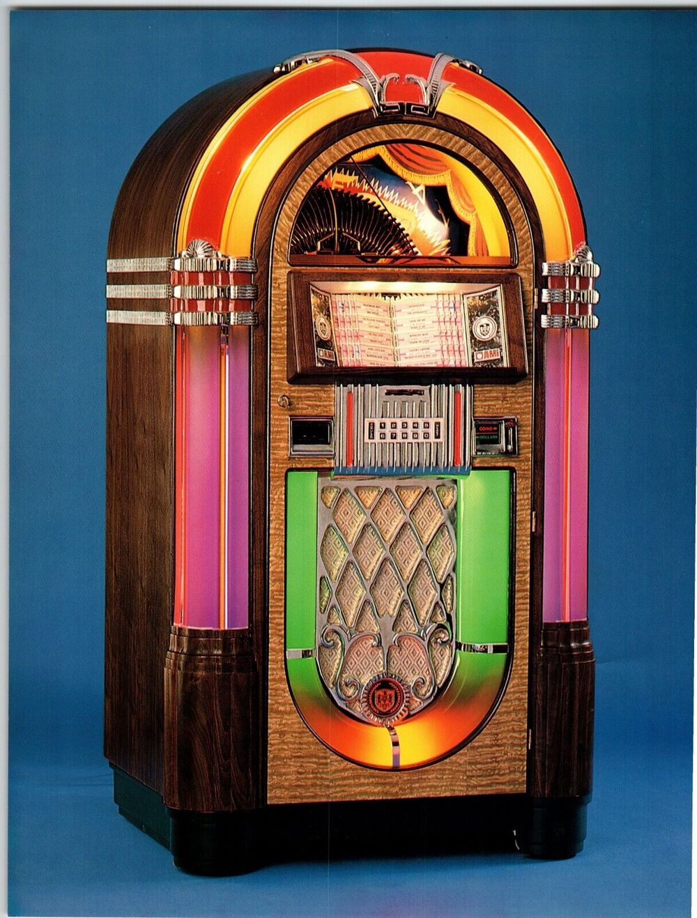 Bubbler Jukebox FLYER Rowe 1988 Unused Original Phonograph Art Ready To Frame